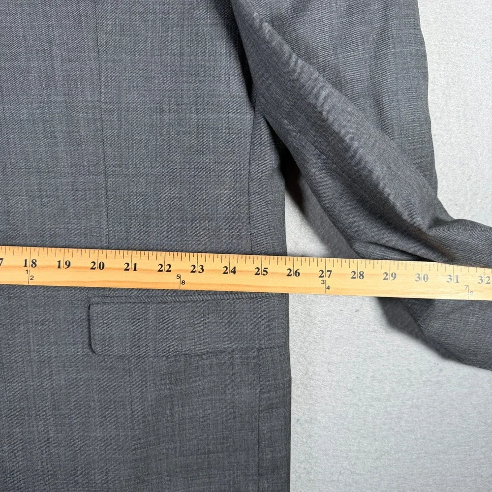 Lauren Ralph Lauren Mens Grey Wool 2-Button Blazer Jacket Natural 50R 50 Regular